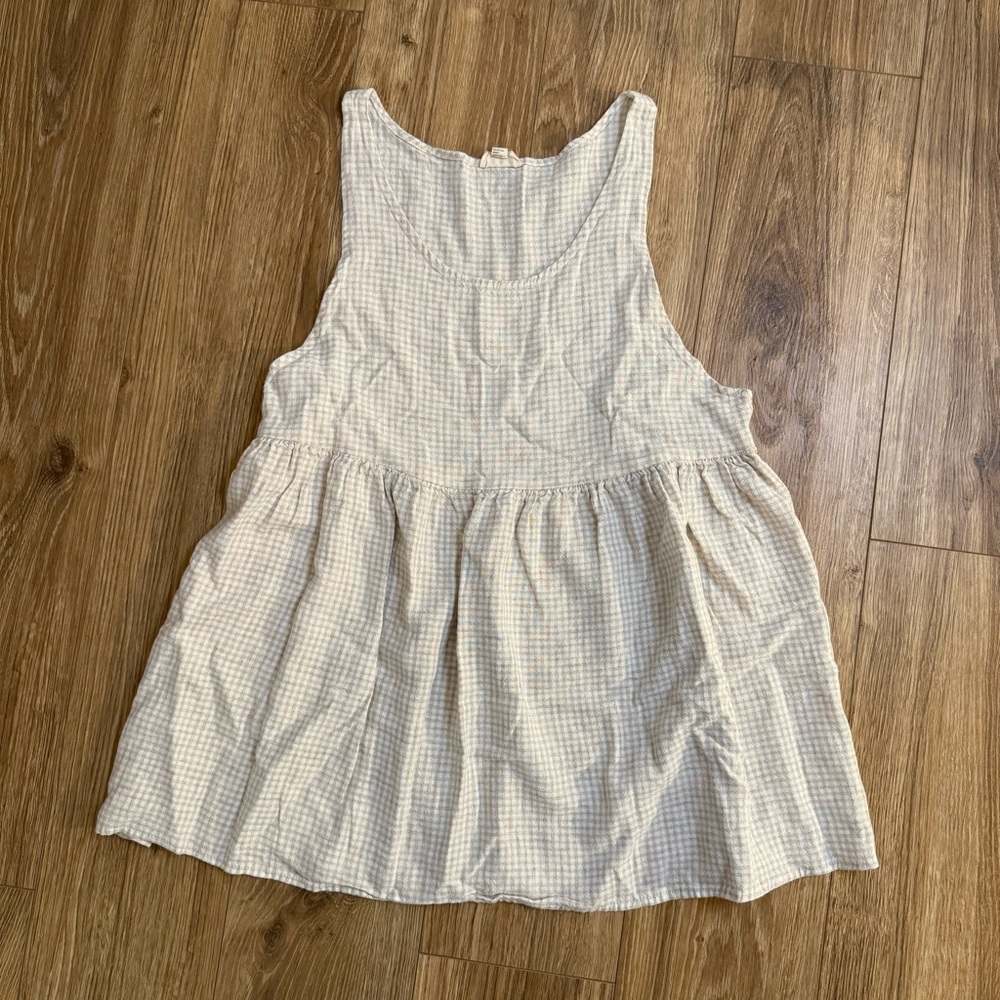 Urban Outfitters Cream Checkered Dress/Tunic